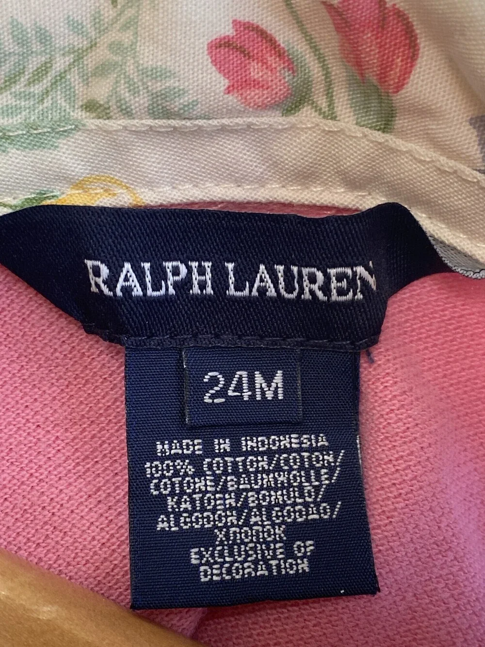 Ralph Lauren Pink Floral Collar Cotton Dress Baby 24M
